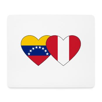 Venezuela Peru Flag Hands Heart Shape - Mouse Pad (horizontal) - white - Front
