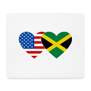 USA Jamaika Flagge Hände Herzform - Mousepad (Querformat) - Weiß - Vorne