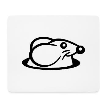 Maus Boden Loch Mauseloch Guckt Süß Lustig Comic - Mousepad (Querformat) - Weiß - Vorne