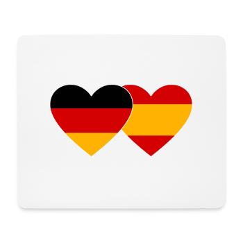 Deutchland Spanien Flagge Hände Herzform - Mousepad (Querformat) - Weiß - Vorne