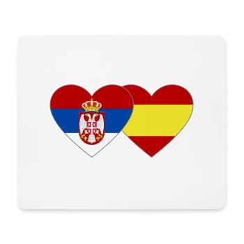 Serbie Espagne Drapeau Mains Coeur Forme - Tapis de souris (format paysage) - blanc - Devant