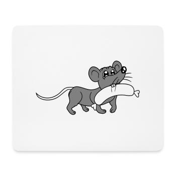 Souris grosse saucisse manger faim saucisse grillades - Tapis de souris (format paysage) - blanc - Devant