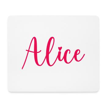 Nom Alice - Tapis de souris (format paysage) - blanc - Devant