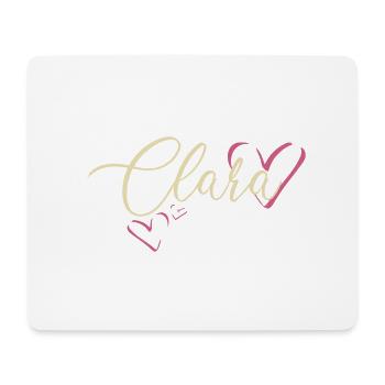 Clara Name Vorname Kalligrafieherz - Mousepad (Querformat) - Weiß - Vorne