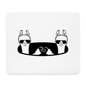 2 Lama Team Freunde Sonnenbrille Fist Pump Loch - Mousepad (Querformat) - Weiß - Vorne