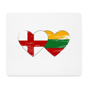 England Litauen Flagge Herzform used - Mousepad (Querformat) - Weiß - Vorne