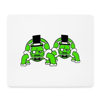 2 M. Tortues M. Messieurs Rich Chapeau haut de forme - Tapis de souris (format paysage) - blanc - Devant