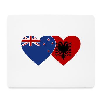 Neuseeland Albanien Flagge Herz used - Mousepad (Querformat) - Weiß - Vorne