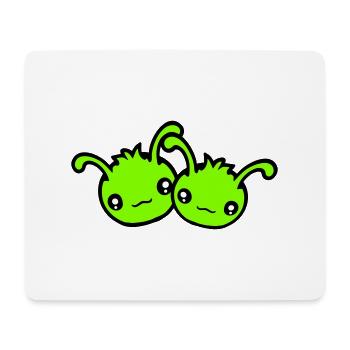 2 Raupe Alien Monster Team Freunde Paar Verliebt - Mousepad (Querformat) - Weiß - Vorne