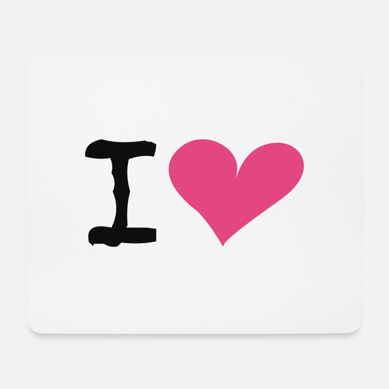 I Heart - Mousepad (Querformat) - Weiß