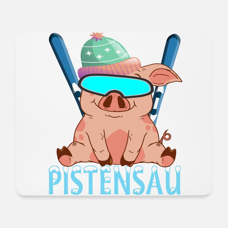 Pistensau - Mousepad (Querformat) - Weiß