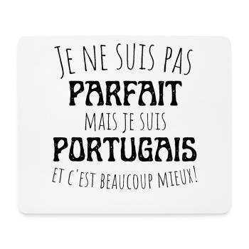 Je ne suis pas parfait mais portugais, cadeau fier - Tapis de souris (format paysage) - blanc - Devant