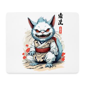 Japonais Yokai Chat Streetwear Esthétique Chats - Tapis de souris (format paysage) - blanc - Devant