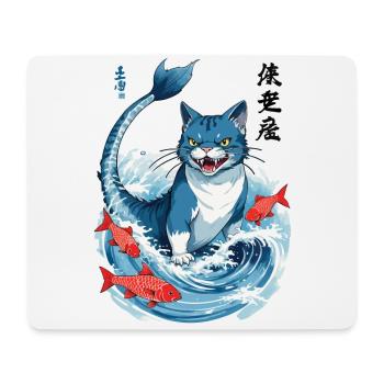 Catfish Japan Cat Aesthetic Anime Streetwear - Mouse Pad (horizontal) - white - Front