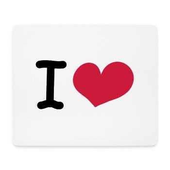 i love - Tapis de souris (format paysage) - blanc - Devant