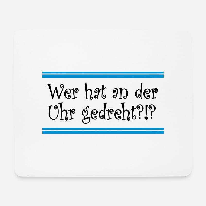 Uhr - Mousepad (Querformat) - Weiß