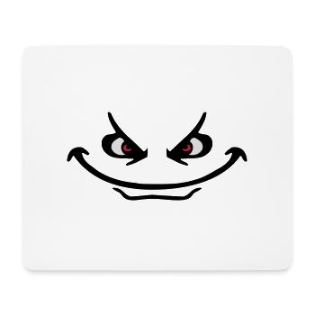 Evil Peep Cartoon Face Cool Monster Grin - Mouse Pad (horizontal) - white - Front