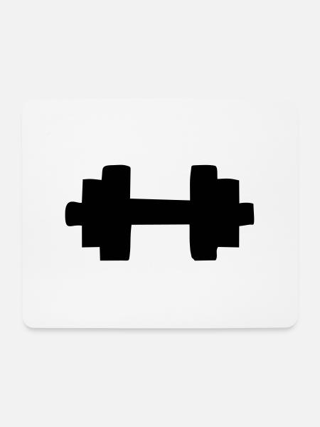 Hantel, Kraftsport - Mousepad (Querformat) - Weiß