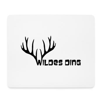 Hirsch Geweih Hirschgeweih elch Wild Wildes Ding - Mousepad (Querformat) - Weiß - Vorne