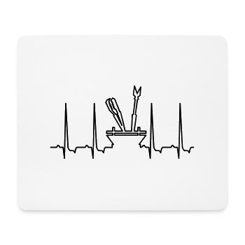 mein Herz schlägt für Grillen / beat 4 meat (BBQ, - Mousepad (Querformat) - Weiß - Vorne
