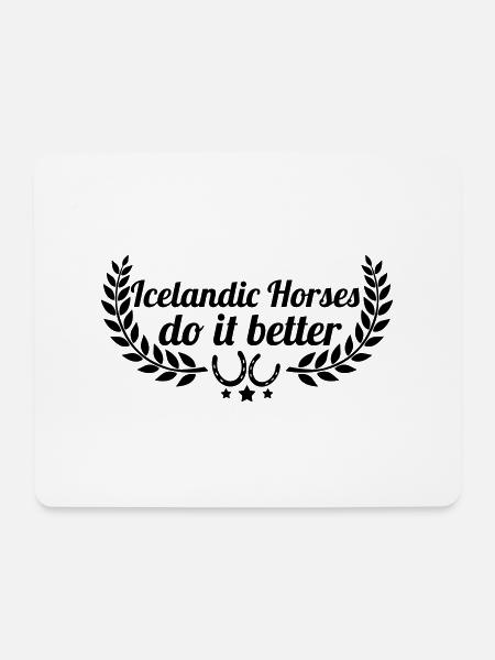 Icelandic horses - Isländer - Mousepad (Querformat) - Weiß