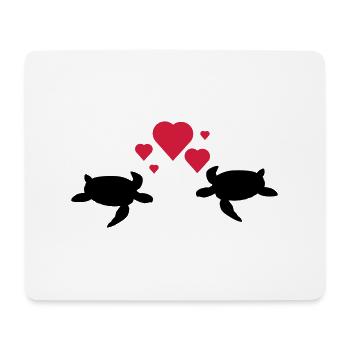 Schildkröten Paar - Mousepad (Querformat) - Weiß - Vorne