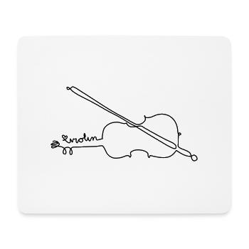 one line violin - Mousepad (Querformat) - Weiß - Vorne