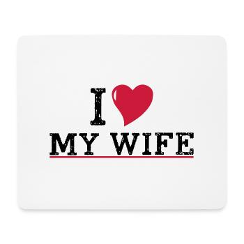 I_love_wife - Tapis de souris (format paysage) - blanc - Devant
