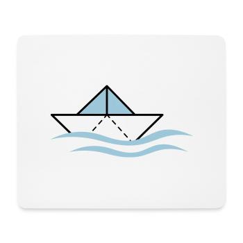 Papierschiffchen auf Wellen - Mousepad (Querformat) - Weiß - Vorne