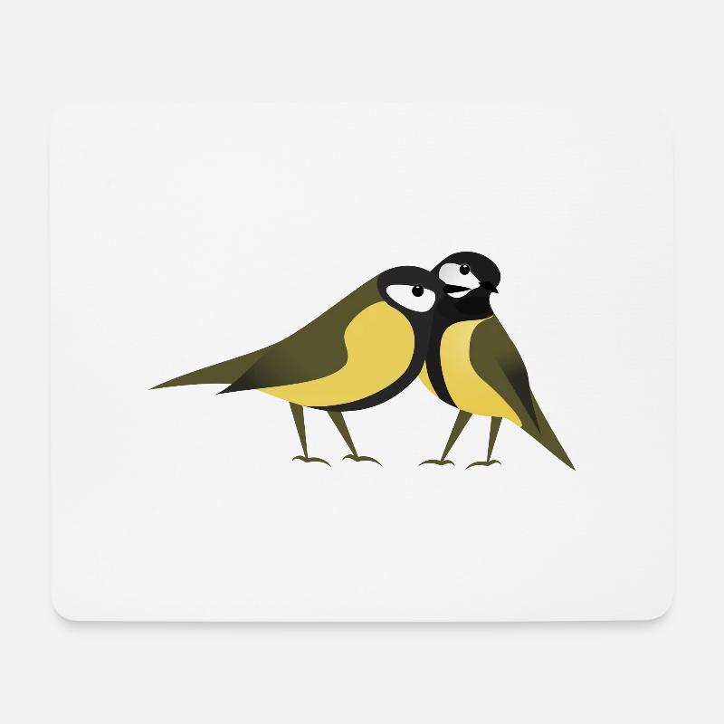 Kohlmeisen - Mousepad (Querformat) - Weiß