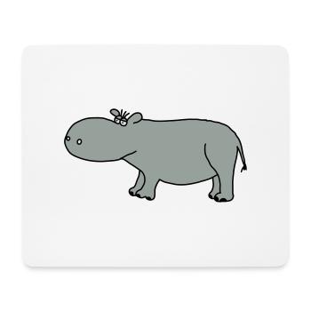 Nilpferd - Mousepad (Querformat) - Weiß - Vorne