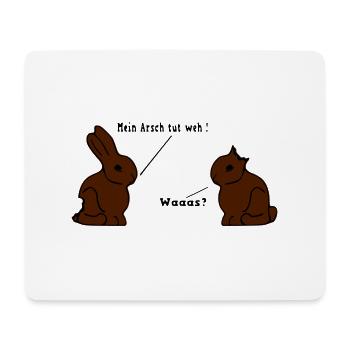 schokohasen - Mousepad (Querformat) - Weiß - Vorne