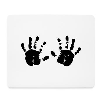 Mains / Seins - Tapis de souris (format paysage) - blanc - Devant