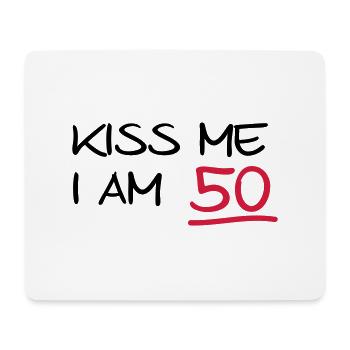 kiss me i am 50 birthday (uk) - Mouse Pad (horizontal) - white - Front