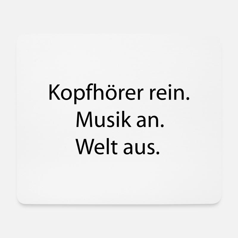 Kopfhörer rein Musik an Welt aus - Mousepad (Querformat) - Weiß