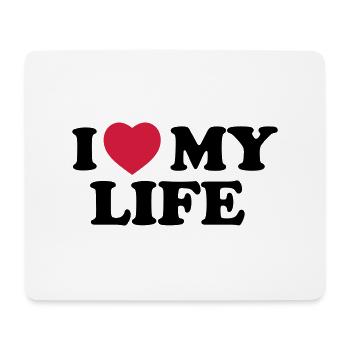i_love_my_life - Tapis de souris (format paysage) - blanc - Devant
