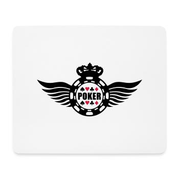 poker_king_wings_f2 - Mousepad (Querformat) - Weiß - Vorne