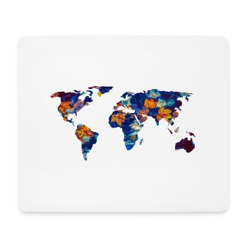 carte du monde - Tapis de souris (format paysage) - blanc - Devant