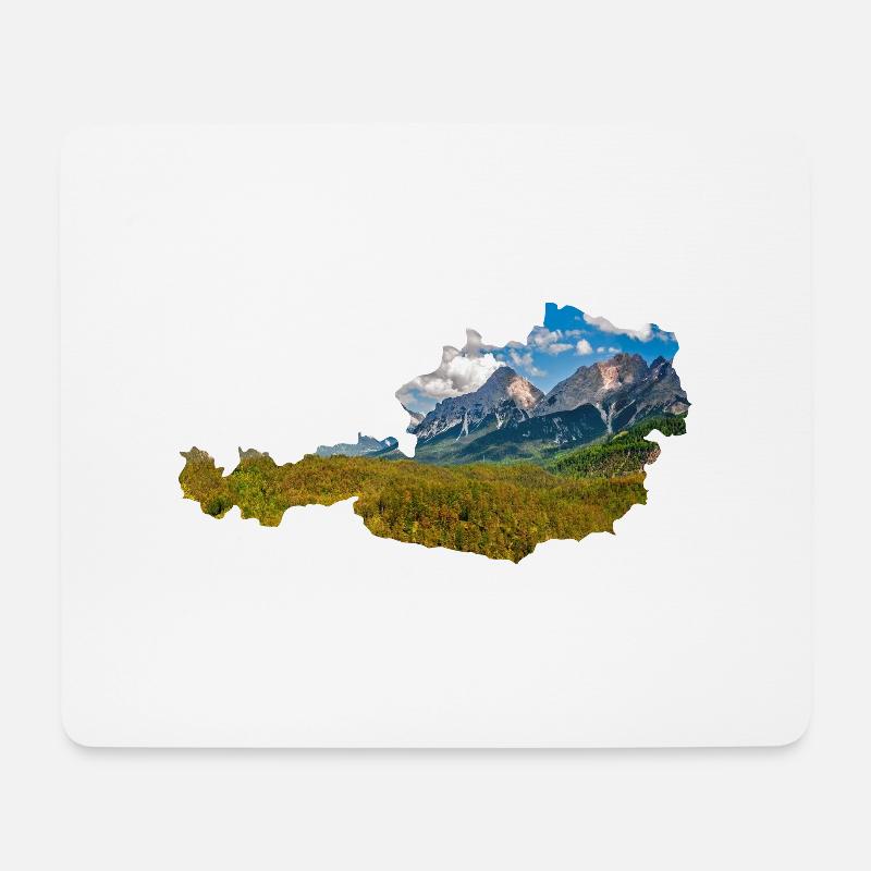 Oesterreich Berge Wald - Mousepad (Querformat) - Weiß