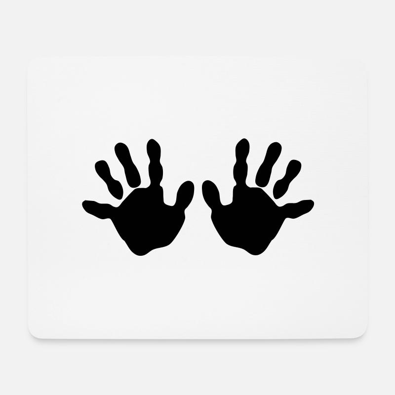 Handabdruck - Mousepad (Querformat) - Weiß