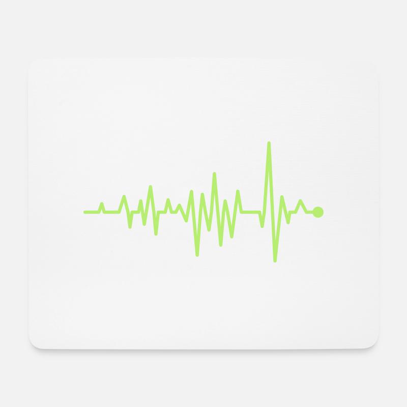 Kurve Herzschlag Rhythmus Oszillograph Puls EKG - Mousepad (Querformat) - Weiß