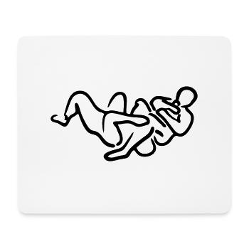 brazilian jiu jitsu bjj armbar illustrat - Tapis de souris (format paysage) - blanc - Devant