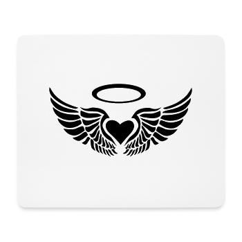 ailes d'ange avec coeur - Tapis de souris (format paysage) - blanc - Devant