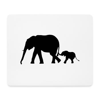 Elephants - elephant mother and child - Mouse Pad (horizontal) - white - Front