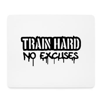 Train Hard No Excuses Logo - Mousepad (Querformat) - Weiß - Vorne