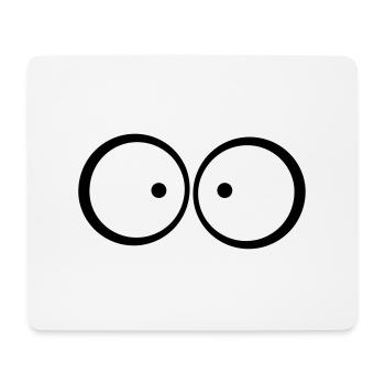 Yeux anxieux caricature bleu qui louche - Tapis de souris (format paysage) - blanc - Devant