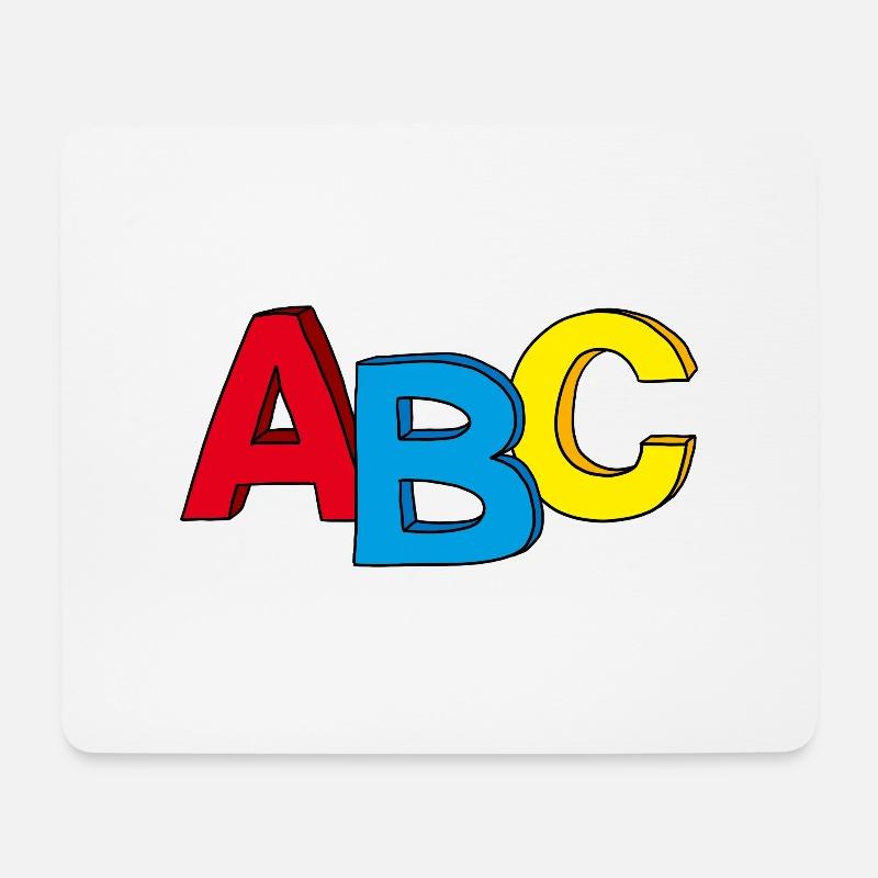 ABC Motiv, ideal zum Schulanfang / Einschulung - Mousepad (Querformat) - Weiß