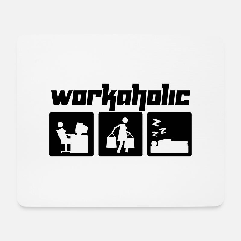 Workaholic (Vektor) - Mouse Pad (horizontal) - white
