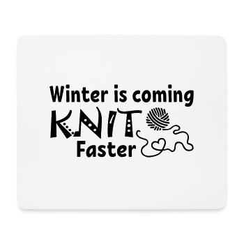 Knit Faster - Mousepad (Querformat) - Weiß - Vorne