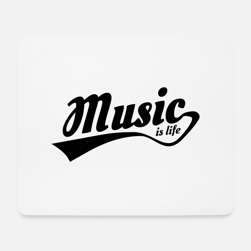 music is life - Mousepad (Querformat) - Weiß